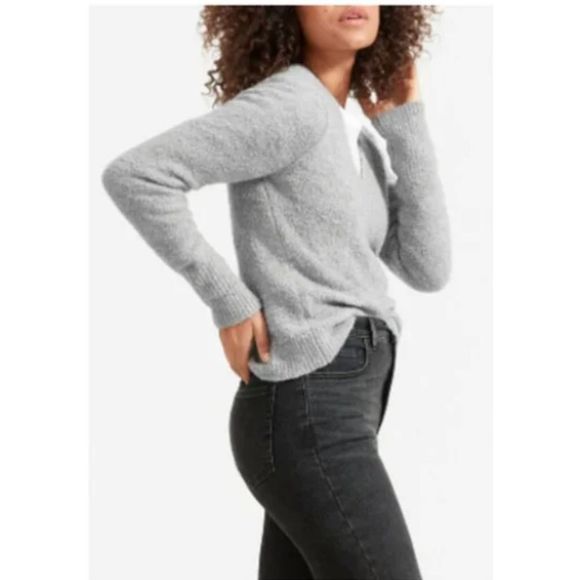 Everlane The Teddy V Neck Wool Blend Boucle in Heather Gray‎ NWT Size XXS - Picture 12 of 12